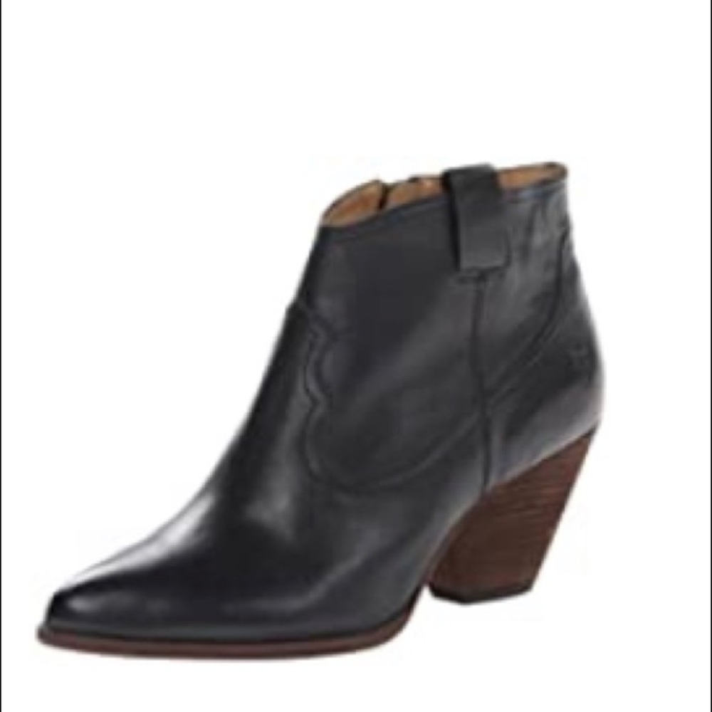 Frye Reina Black Leather Ankle Boot